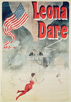 Kunstdruk Ballooning: `Leona Dare' poster, 1890